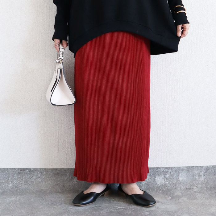 2392円 クーポンで！ タイトスカート スカート レディース 秋 冬 白 黒 おしゃれ ロング プリーツ ナロー ウエストゴム[郵3]^b488^バナー | uricca | 21