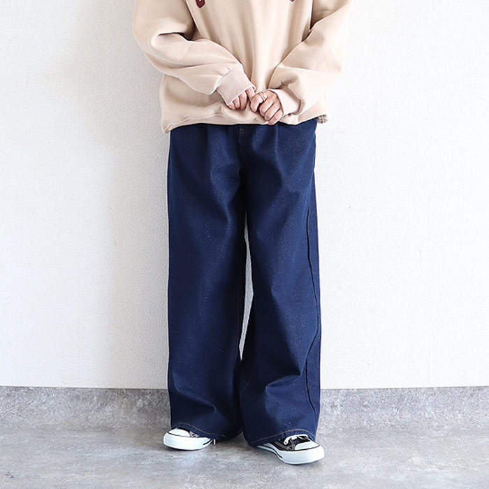 3141円 クーポンで！ パンツ レディース デニムパンツ ストレートパンツ 春 夏 白 黒 おしゃれ Gパン 体型カバー 脚長 タック入り カジュアル[郵3]^b490^ | uricca | 02