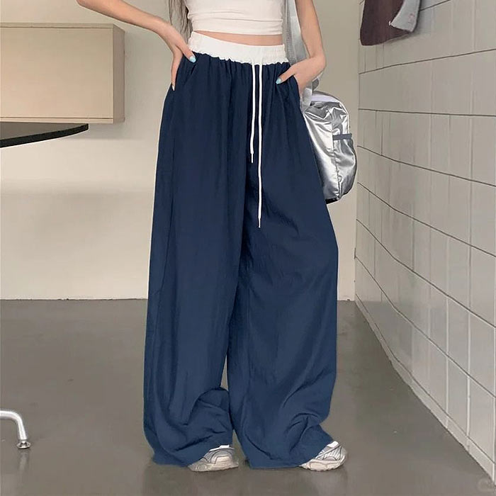 ボトムス レディース ワイドパンツ 春 夏 黒 おしゃれ 無地 ウエストゴム ポケット付  大きいサイズ シンプル[郵3]^b494^ | uricca | 02