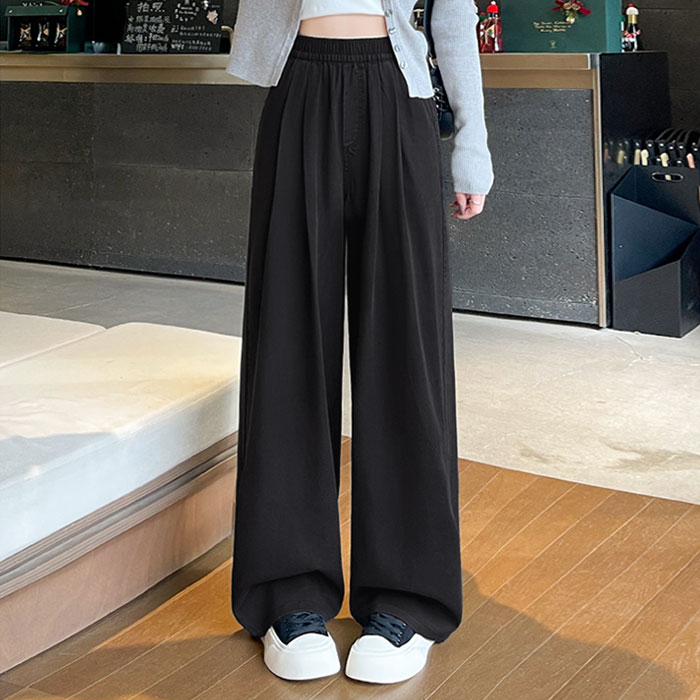 ボトムス デニム レディース ワイドパンツ 春 夏 秋 白 黒 おしゃれ かわいい 30代 40代 50代 ウエストゴム 大きいサイズ[郵3]^b496^ | uricca | 04