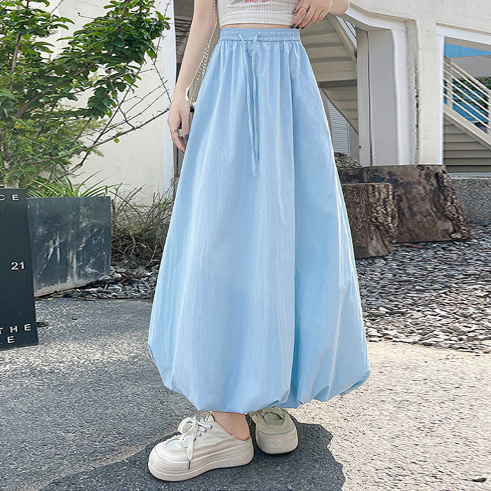 スカート ロング レディース バルーンスカート 春 夏 白 黒 おしゃれ かわいい 30代 40代 50代 無地 ボトムス [郵3]^b498^ | uricca | 06