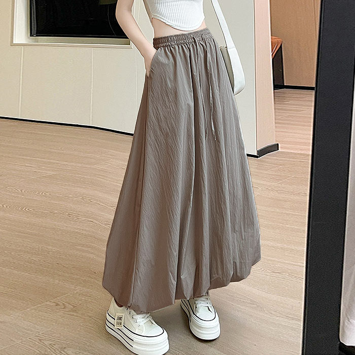 スカート ロング レディース バルーンスカート 春 夏 白 黒 おしゃれ かわいい 30代 40代 50代 無地 ボトムス [郵3]^b498^ | uricca | 03