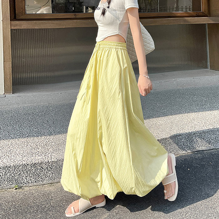 スカート ロング レディース バルーンスカート 春 夏 白 黒 おしゃれ かわいい 30代 40代 50代 無地 ボトムス [郵3]^b498^ | uricca | 07