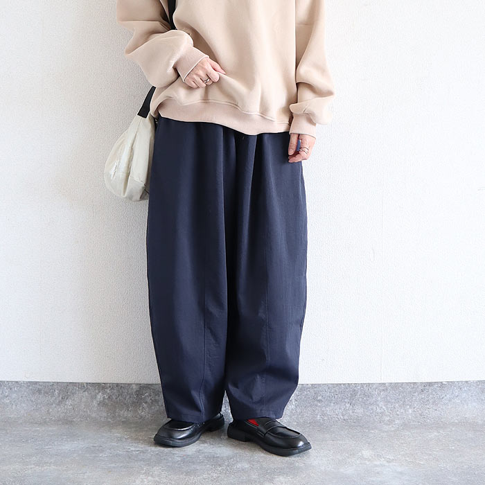 パンツ ワイド レディース ボトムス カーブパンツ バレルレッグ 秋 冬 白 黒 おしゃれ かわいい 30代 40代 50代 [郵2]^b500^ | uricca | 06