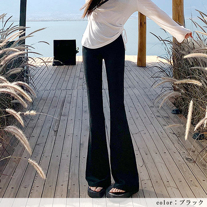 レギパン パンツ レディース 秋 冬 黒 おしゃれ かわいい 30代 40代 50代 ボトムス フレアパンツ レギンス ストレッチ [郵2]^b503^ | uricca | 12