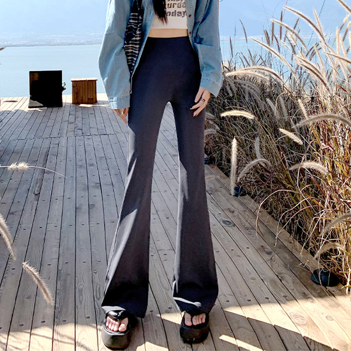 レギパン パンツ レディース 秋 冬 黒 おしゃれ かわいい 30代 40代 50代 ボトムス フレアパンツ レギンス ストレッチ [郵2]^b503^ | uricca | 02