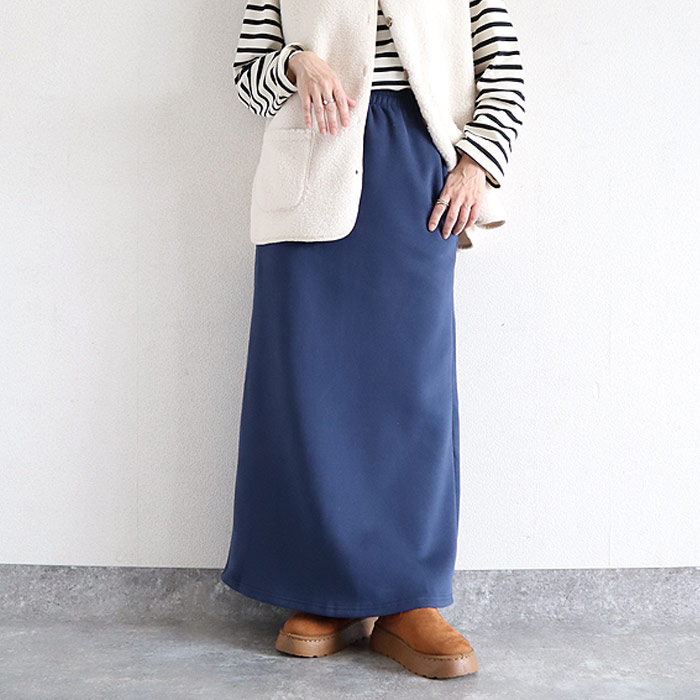 2392円 クーポンで！ スカート タイトスカート ロング レディース 秋 冬 黒 おしゃれ かわいい 30代 40代 50代 スウェット ナロー Iライン 極暖 [郵3]^b508^ | uricca | 06