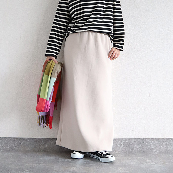 2392円 クーポンで！ スカート タイトスカート ロング レディース 秋 冬 黒 おしゃれ かわいい 30代 40代 50代 スウェット ナロー Iライン 極暖 [郵3]^b508^ | uricca | 04