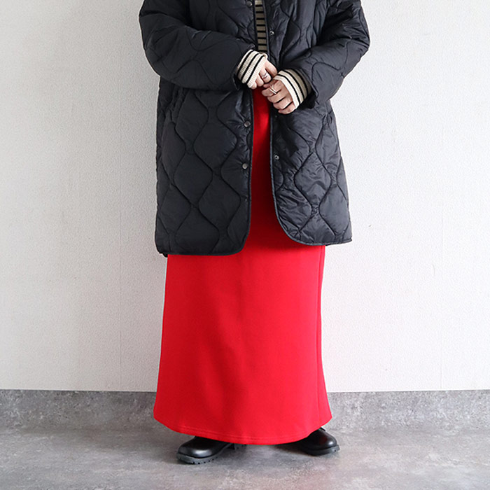 2392円 クーポンで！ スカート タイトスカート ロング レディース 秋 冬 黒 おしゃれ かわいい 30代 40代 50代 スウェット ナロー Iライン 極暖 [郵3]^b508^ | uricca | 08