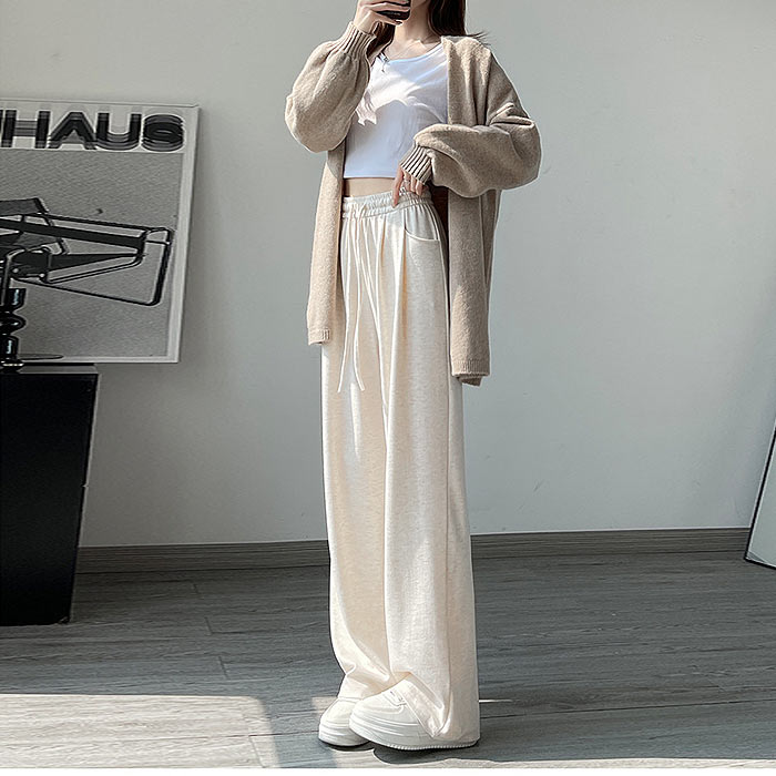 1791円 クーポンで！ ボトムス レディース ワイドパンツ 裏起毛 スウェット 春 秋 冬 黒 白 おしゃれ 無地 あったか ゆったり 楽ちん [郵3]^b515^爆買 | uricca | 13