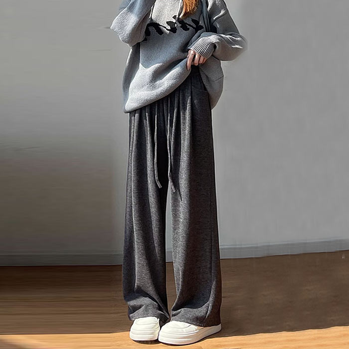 1791円 クーポンで！ ボトムス レディース ワイドパンツ 裏起毛 スウェット 春 秋 冬 黒 白 おしゃれ 無地 あったか ゆったり 楽ちん [郵3]^b515^爆買 | uricca | 03