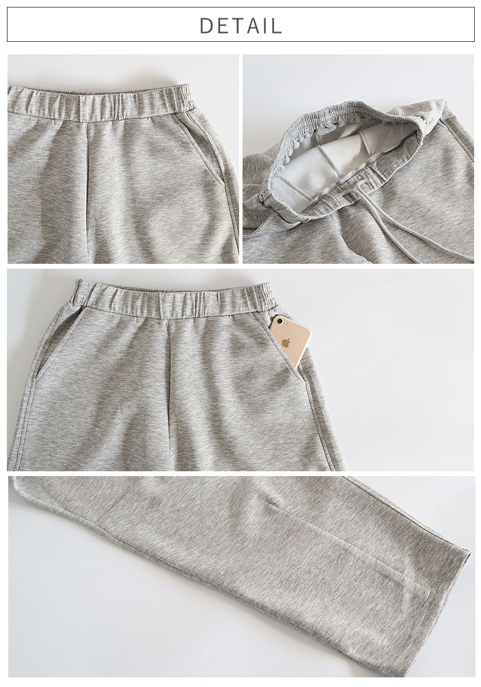 ボトムス レディース カーブパンツ スウェットパンツ ポンチ素材 ウエストゴム 春 夏 秋 黒 ゆったり 楽ちん おしゃれ かわいい [郵3]^b518^ | uricca | 09