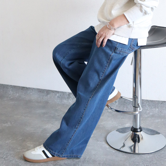 デニム パンツ レディース ペインターパンツ ボトムス 春 夏 秋 Gパン ハンマーループ メンズライク おしゃれ かわいい ウエストゴム [郵3]^b521^ | uricca | 02