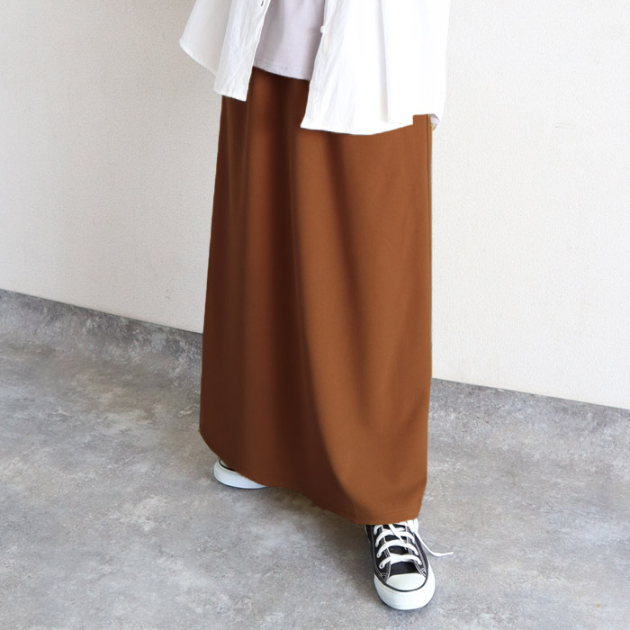 スカート レディース Iライン 春 夏 秋 黒 おしゃれ かわいい 無地 ウエストゴム ゆったり 楽ちん 伸びる ストレッチ ナロースカート ボトムス [郵3]^b523^ | uricca | 09