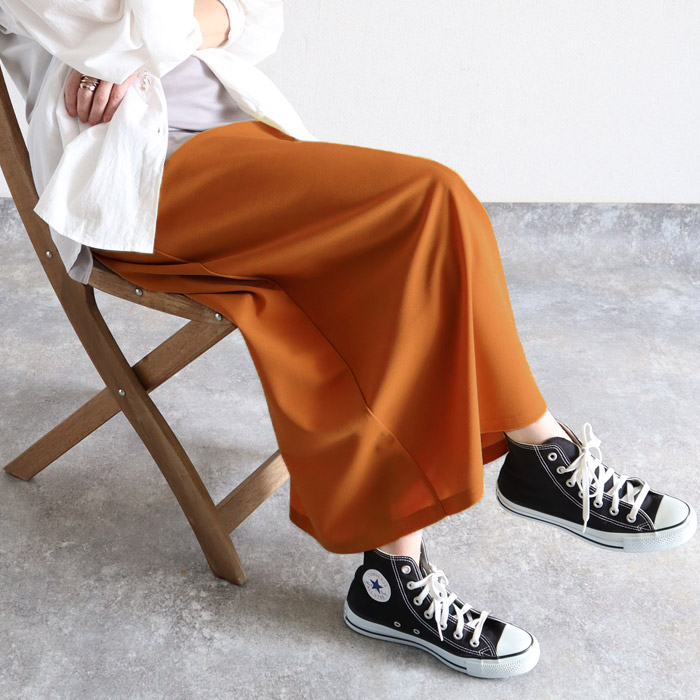 スカート レディース Iライン 春 夏 秋 黒 おしゃれ かわいい 無地 ウエストゴム ゆったり 楽ちん 伸びる ストレッチ ナロースカート ボトムス [郵3]^b523^ | uricca | 05