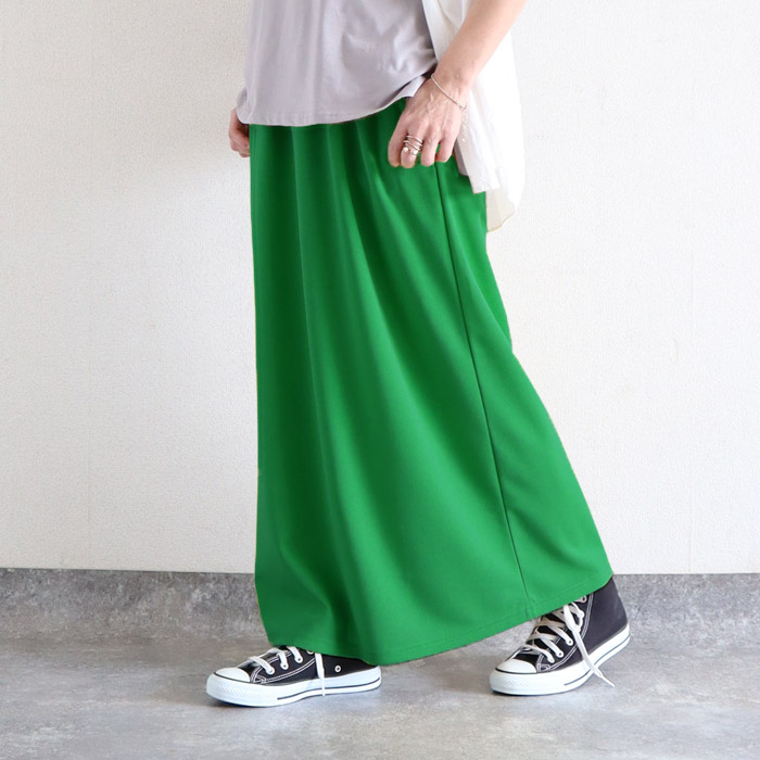 スカート レディース Iライン 春 夏 秋 黒 おしゃれ かわいい 無地 ウエストゴム ゆったり 楽ちん 伸びる ストレッチ ナロースカート ボトムス [郵3]^b523^ | uricca | 08