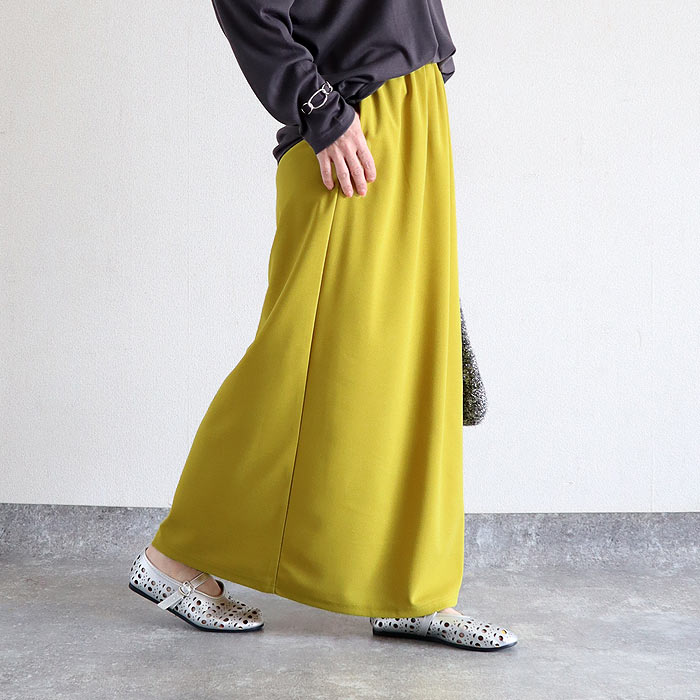 スカート レディース Iライン 春 夏 秋 黒 おしゃれ かわいい 無地 ウエストゴム ゆったり 楽ちん 伸びる ストレッチ ナロースカート ボトムス [郵3]^b523^ | uricca | 03