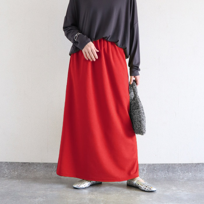 スカート レディース Iライン 春 夏 秋 黒 おしゃれ かわいい 無地 ウエストゴム ゆったり 楽ちん 伸びる ストレッチ ナロースカート ボトムス [郵3]^b523^ | uricca | 07