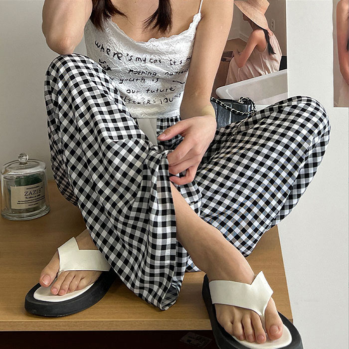 パンツ レディース ワイドパンツ イージーパンツ ボトムス リボン付き ウエストゴム 涼しい 総柄 花柄 無地 春 夏 黒 白 おしゃれ^b526^ | uricca | 02