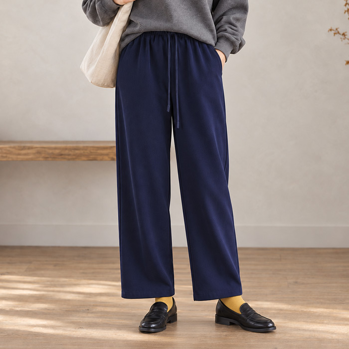 2691円 クーポンで！ パンツ ワイドパンツ ストレッチ 秋 冬 通年 レディース ジョーゼット ウエストゴム 無地 高身長 低身長 ボトムス 韓国 カジュアル ^b541^ | uricca | 05