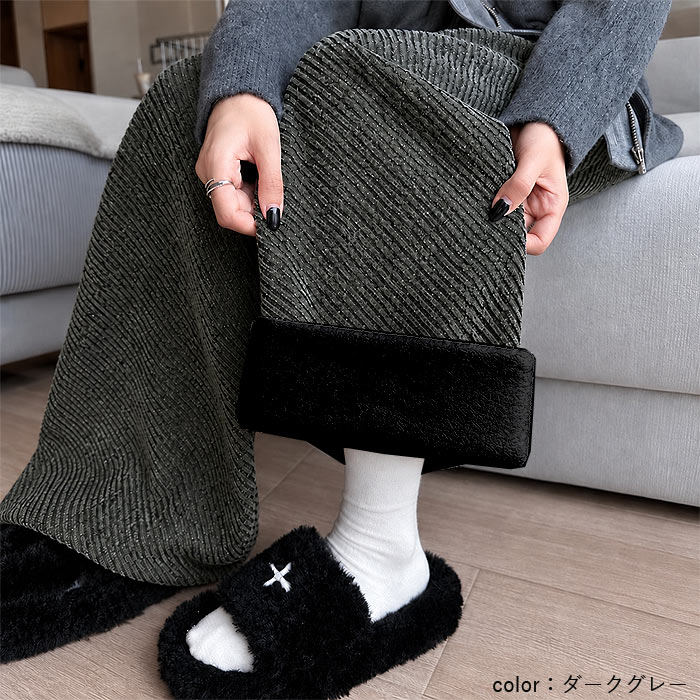 ボトムス レディース ワイドパンツ 裏ボア 秋 冬 白 黒 おしゃれ 総柄 ウエストゴム ゆったり 体型カバー ポケット付 極暖 暖か [郵3]^b547^ | uricca | 12