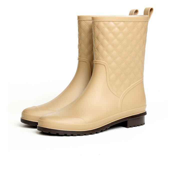 レインブーツ ブーツ レディース 春 夏 秋 冬 黒 おしゃれ レインシューズ ミドル 防水 長靴 雨 雨具 通勤 キルティング きれいめ 送料無料^bm1022^ | uricca | 03