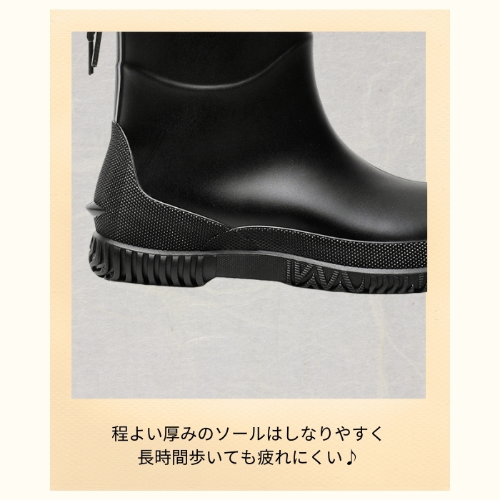 レインブーツ レディース レインシューズ リボン バックリボン付き ブーツ ショート ロング 丈 防水 長靴 雨 ^bm1023^ | uricca | 15