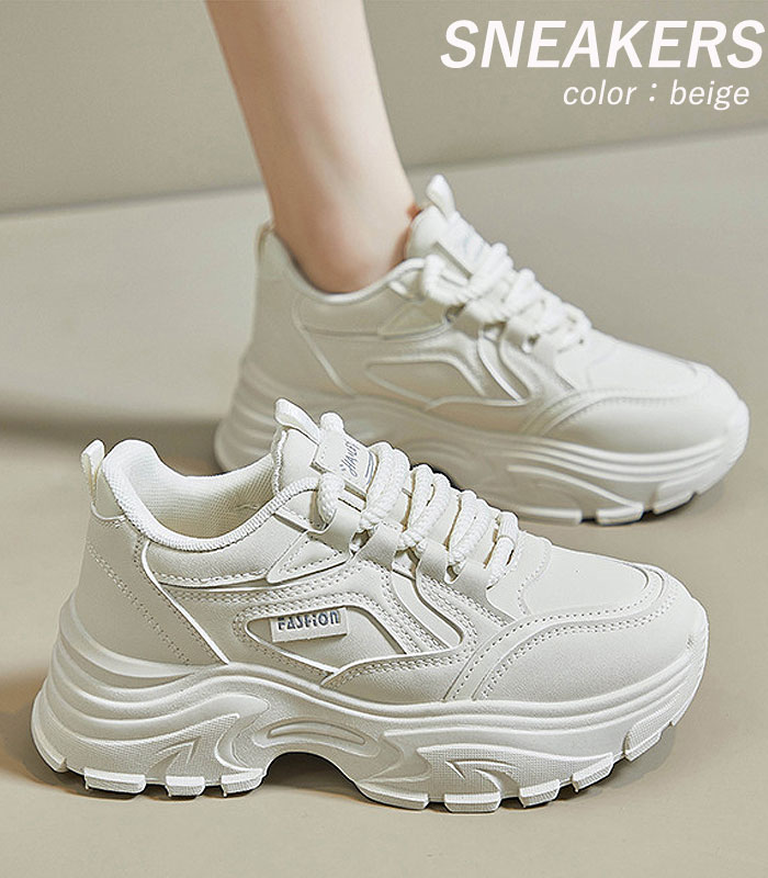 厚底スニーカー 靴 レディース 春 夏 白 黒 おしゃれ ダッドシューズ ウォーキング シューズ 40代 50代 60代 ^bm1060^ | uricca | 08