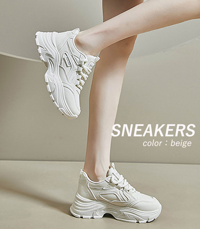厚底スニーカー 靴 レディース 春 夏 白 黒 おしゃれ ダッドシューズ ウォーキング シューズ 40代 50代 60代 ^bm1060^ | uricca | 09