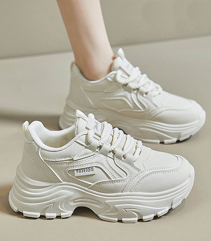 厚底スニーカー 靴 レディース 春 夏 白 黒 おしゃれ ダッドシューズ ウォーキング シューズ 40代 50代 60代 ^bm1060^ | uricca | 02