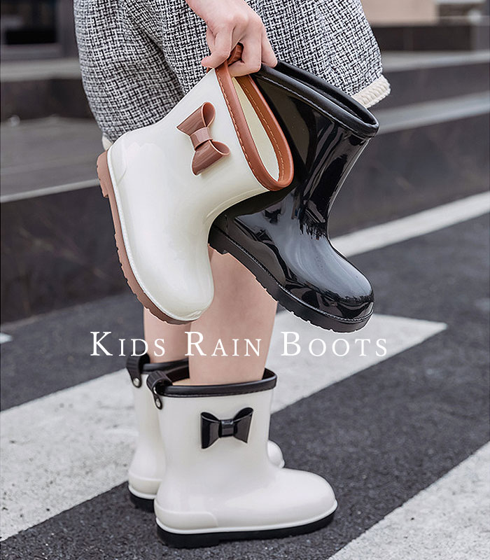 キッズ レインシューズ レインブーツ 長靴 雨具 子供 女の子 リボン 完全防水 防滑 長靴 軽量 滑りにくい ^bm1143^ | uricca | 05