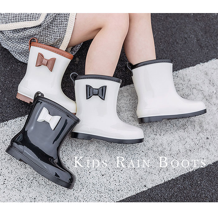 キッズ レインシューズ レインブーツ 長靴 雨具 子供 女の子 リボン 完全防水 防滑 長靴 軽量 滑りにくい ^bm1143^ | uricca | 06