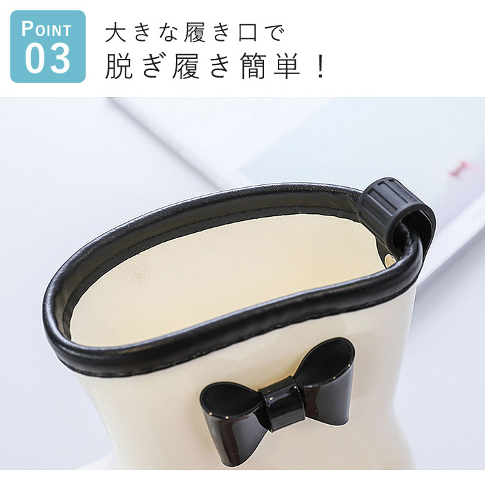 キッズ レインシューズ レインブーツ 長靴 雨具 子供 女の子 リボン 完全防水 防滑 長靴 軽量 滑りにくい ^bm1143^ | uricca | 09