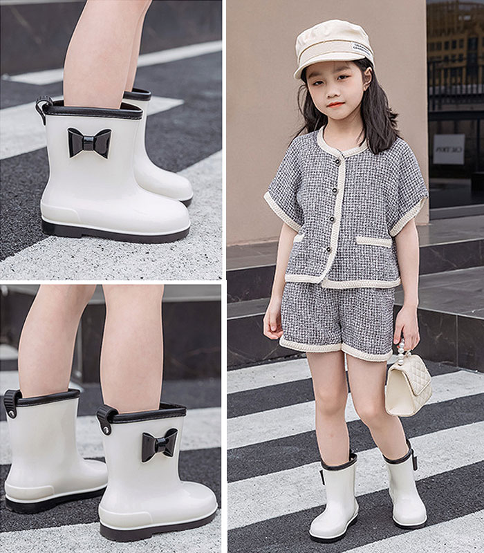 キッズ レインシューズ レインブーツ 長靴 雨具 子供 女の子 リボン 完全防水 防滑 長靴 軽量 滑りにくい ^bm1143^ | uricca | 11