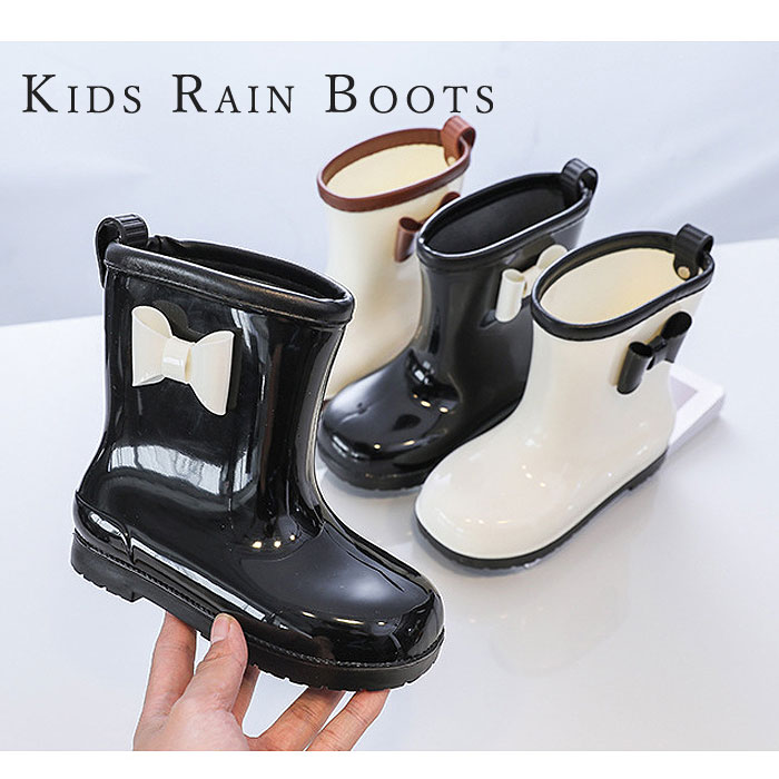 キッズ レインシューズ レインブーツ 長靴 雨具 子供 女の子 リボン 完全防水 防滑 長靴 軽量 滑りにくい ^bm1143^ | uricca | 12