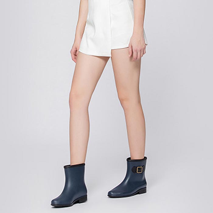 レインブーツ レディース レインシューズ ショート ブラック 長靴 雨 雨具 雨晴兼用 レイングッズ 秋 (送料無料) ^bm1155^ | uricca | 15