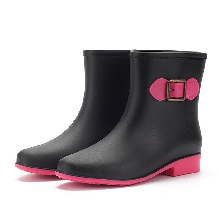 レインブーツ レディース レインシューズ ショート ブラック 長靴 雨 雨具 雨晴兼用 レイングッズ 秋 (送料無料) ^bm1155^ | uricca | 16