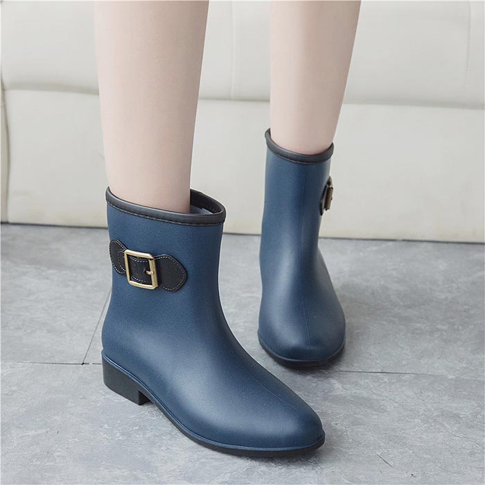 レインブーツ レディース レインシューズ ショート ブラック 長靴 雨 雨具 雨晴兼用 レイングッズ 秋 (送料無料) ^bm1155^ | uricca | 23