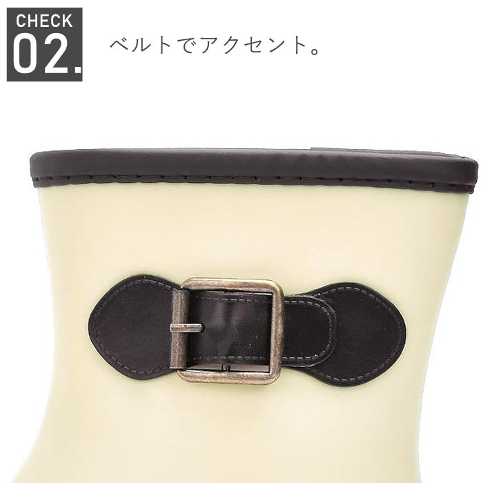 レインブーツ レディース レインシューズ ショート ブラック 長靴 雨 雨具 雨晴兼用 レイングッズ 秋 (送料無料) ^bm1155^ | uricca | 07