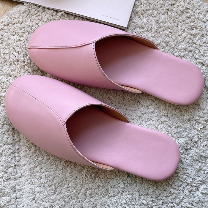 ルームシューズ メンズ スリッパ レディース サンダル 革 レザー 合皮 男女兼用 秋 (送料無料)[郵3]^bm1162^ | uricca | 02