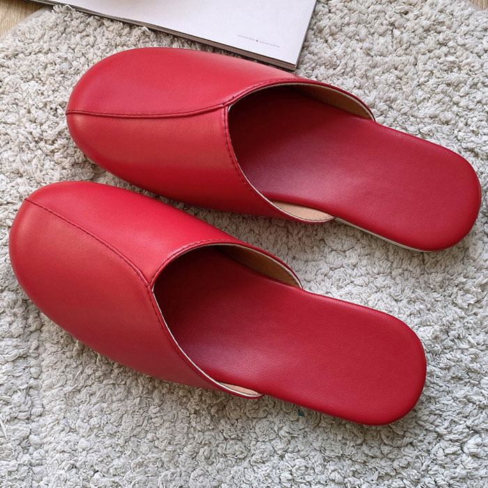 ルームシューズ メンズ スリッパ レディース サンダル 革 レザー 合皮 男女兼用 秋 (送料無料)[郵3]^bm1162^ | uricca | 01