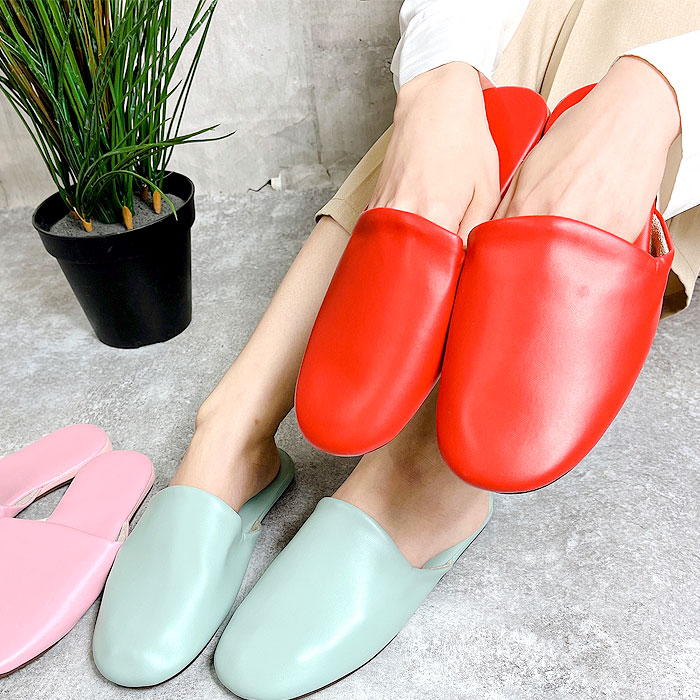 ルームシューズ メンズ スリッパ レディース サンダル 革 レザー 合皮  男女兼用 秋 (送料無料)[郵3]^bm1164^ | uricca | 08