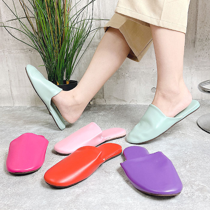 ルームシューズ メンズ スリッパ レディース サンダル 革 レザー 合皮  男女兼用 秋 (送料無料)[郵3]^bm1164^ | uricca | 10