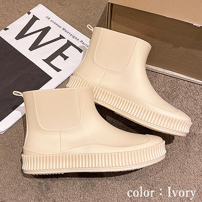 レインブーツ レディース レインシューズ ショート 厚底 長靴 雨 梅雨 台風 対策 雨具 雨晴兼用 レイングッズ ガーデニング ^bm1167^ | uricca | 02