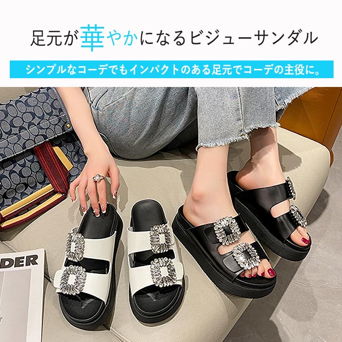 新品未使用】OHGA BIJOUSANDAL ブラックM