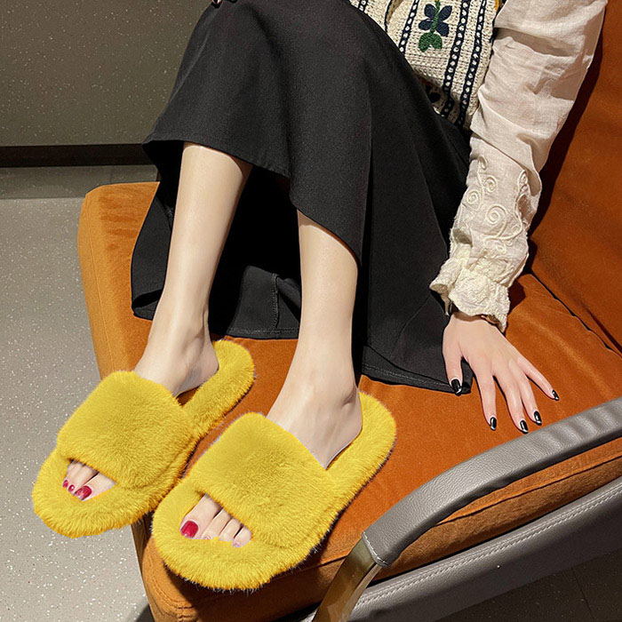 ルームシューズ ふわふわ スリッパ レディース フェイク ファー ムートン風 おしゃれ あったか 春 秋 冬 冷え防止 室内 ^bm1175^[郵3] | uricca | 01