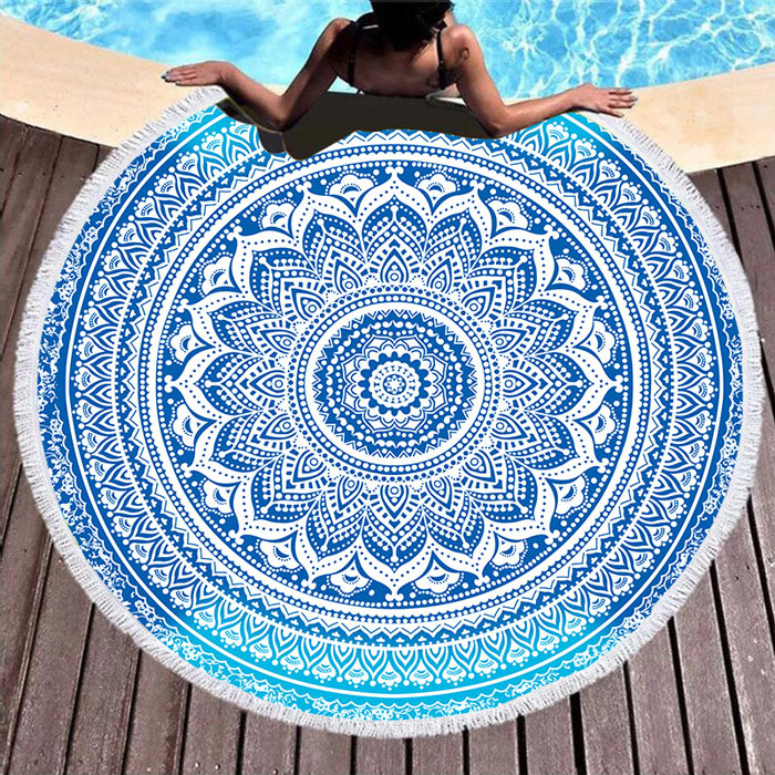 マルチカバー 円形 大判 150cm×150cm ビーチタオル 丸 アウトドア 海 海水浴 ピクニック レジャーシート ビーチマット ラグ ヨガ マット [郵3]^bm1252^ | uricca | 11