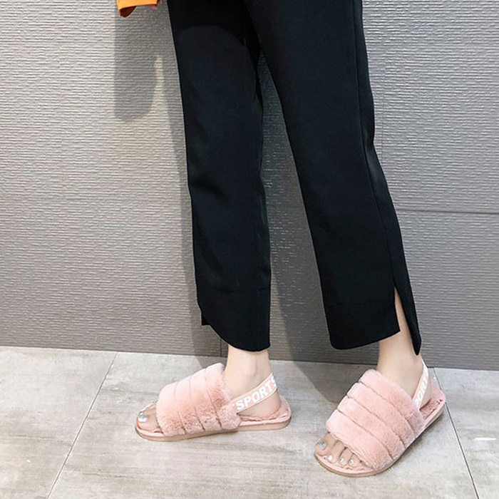 サンダル ルームシューズ レディース 秋 冬 黒 おしゃれ ボア ファー ゴム 歩きやすい あったか 防寒 冷え防止 [郵3]^bm1287^ | uricca | 11