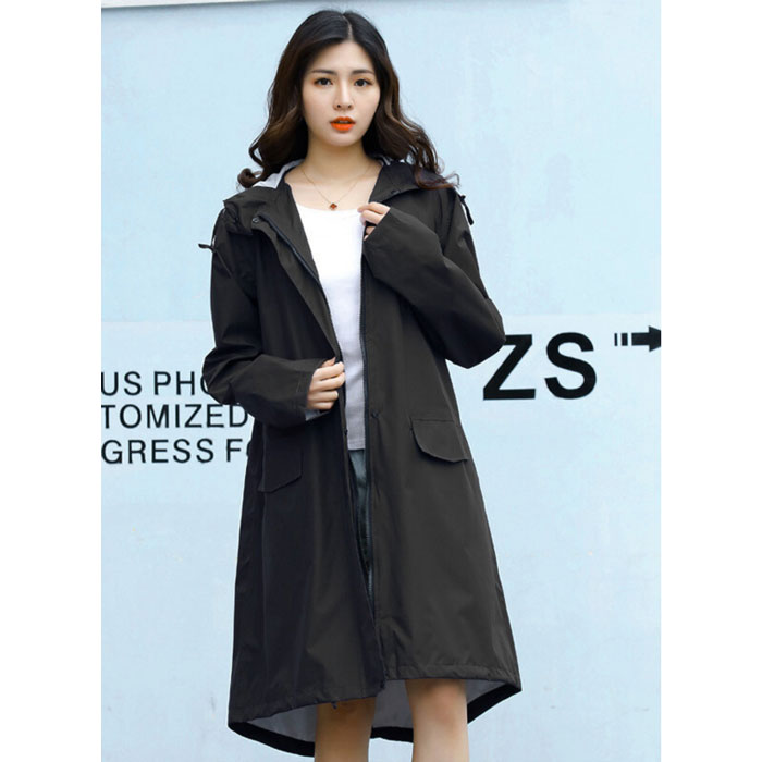 レインコート 男女兼用 収納袋付き ポンチョ ジッパー 完全防水 バイク 自転車 雨具 カッパ レディース メンズ[郵3]^bm1462^ | uricca | 02