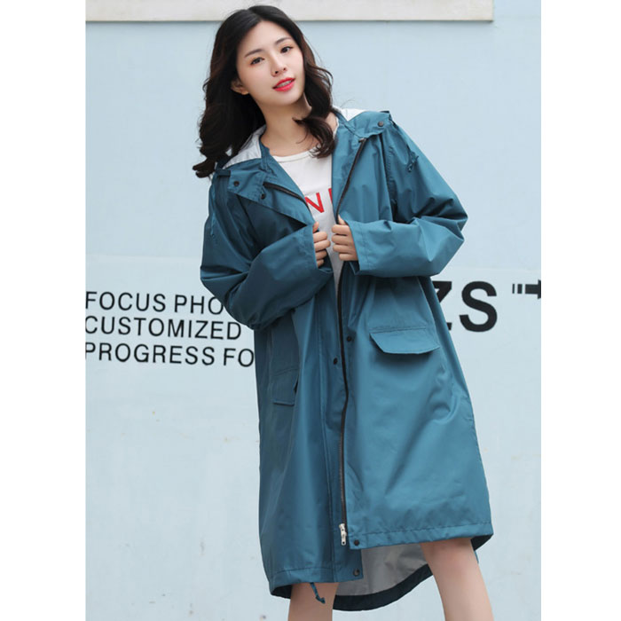 レインコート 男女兼用 収納袋付き ポンチョ ジッパー 完全防水 バイク 自転車 雨具 カッパ レディース メンズ[郵3]^bm1462^ | uricca | 06